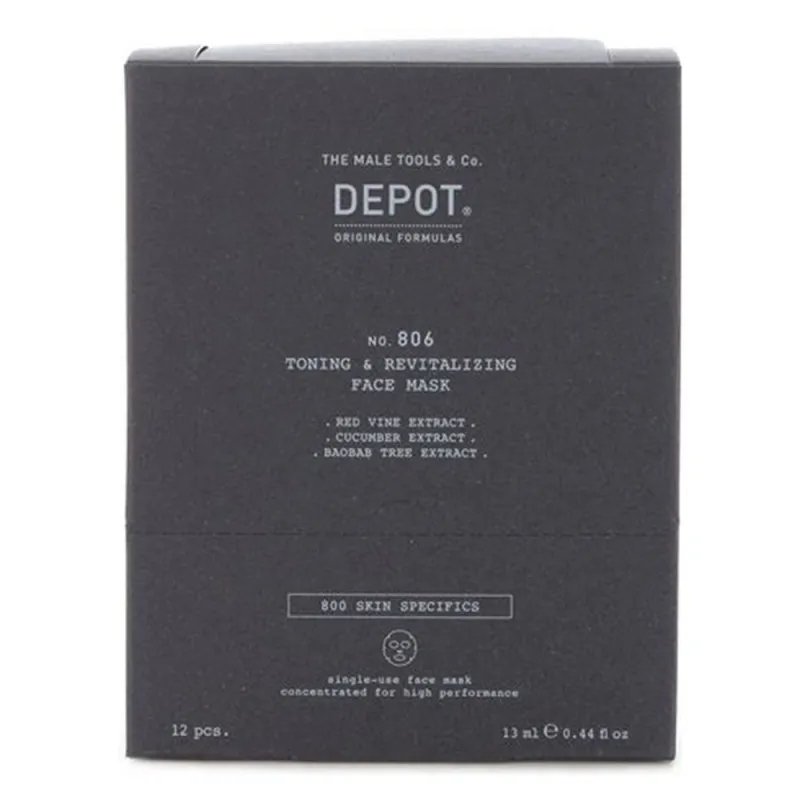 Depot No.806 Toning & Revitalizing Face Mask 12x13ml maschera viso uomo tonificante rivitalizzante