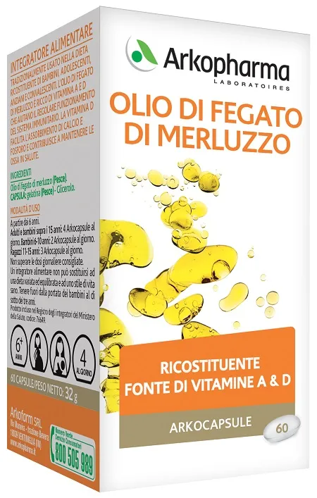 ARKO CAPSULE OLIO FEGATO MERLUZZO 60 CAPSULE