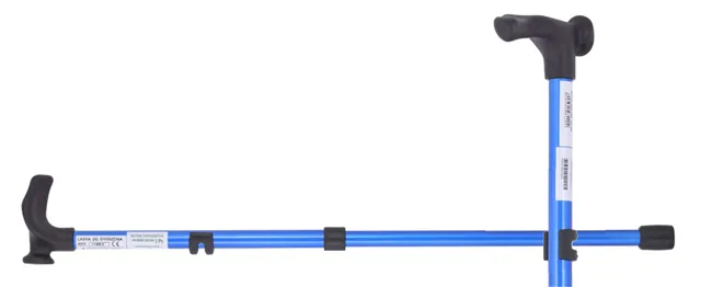 BASTONE CON IMPUGNATURA PALMARE DESTRA CANNA IN LEGA GRIGIO+IMPUGNATURA NERO