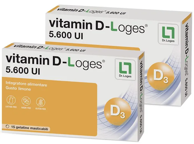 VITAMIN D-LOGES 30 GELATINE MASTICABILI GUSTO LIMONE 42 G