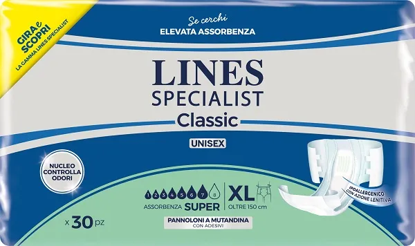 PANNOLONE A MUTANDA LINES SPECIALIST CLASSIC SUPER PM XL 30 PEZZI