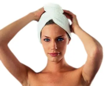 Labor Turbante in Spugna con Asola 100% Cotone Bianco