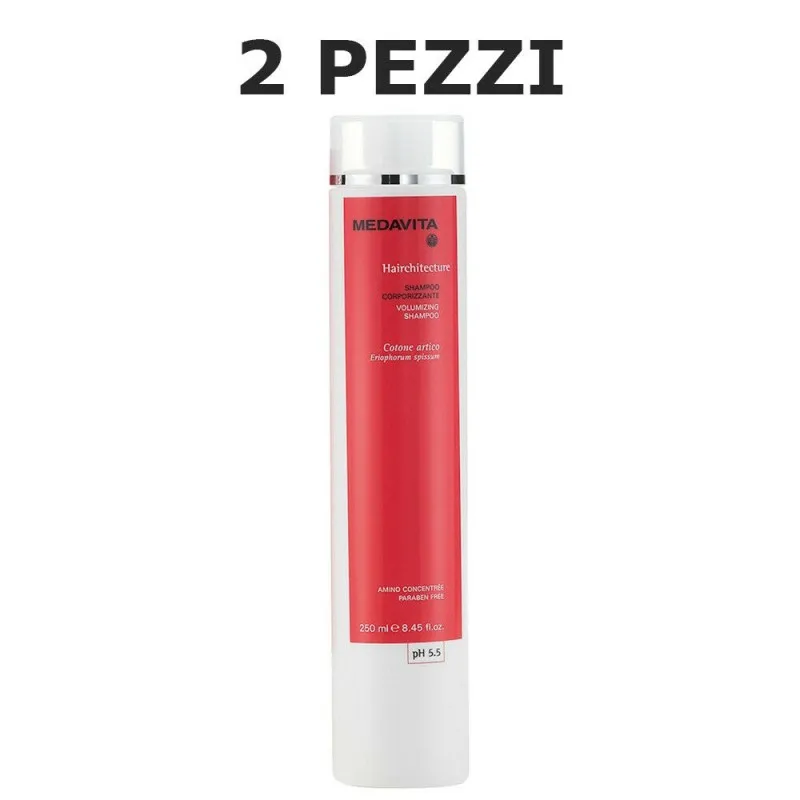 Medavita Hairchitecture Shampoo Corporizzante 250ml 2 PEZZI - shampoo volumizzante capelli fini sottili privi di volume