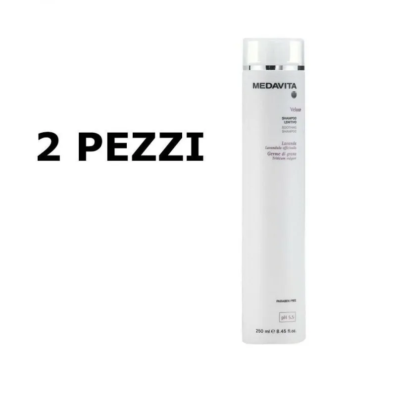 Medavita Velour Shampoo Lenitivo 250ml 2 PEZZI - shampoo lenitivo dermopurificante cute sensibile