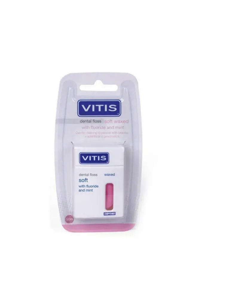 Vitis Filo Interdentale Dental Floss Soft Con Cera Fluoro E Menta 50 metri