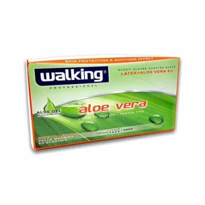 Walking Aloe Vera Guanti Liberi da Polvere 100pz