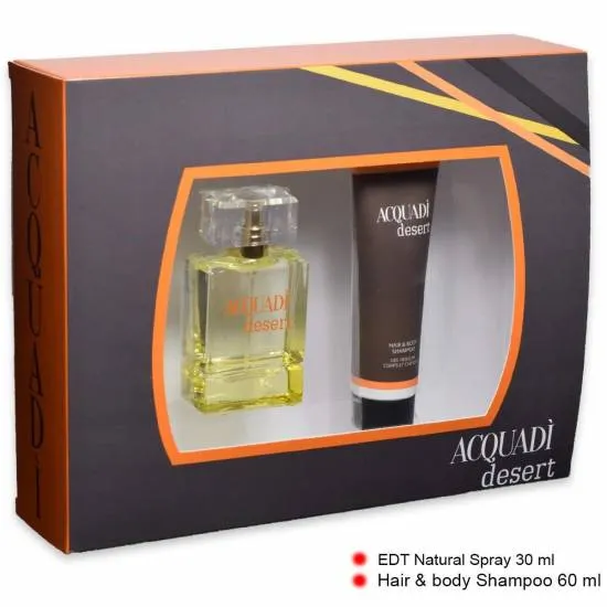 THE FIRST ACQUADI' DESERT SET REGALO EAU DE TOILETTE SPRAY 30 ML+SHOWER GEL 60 ML