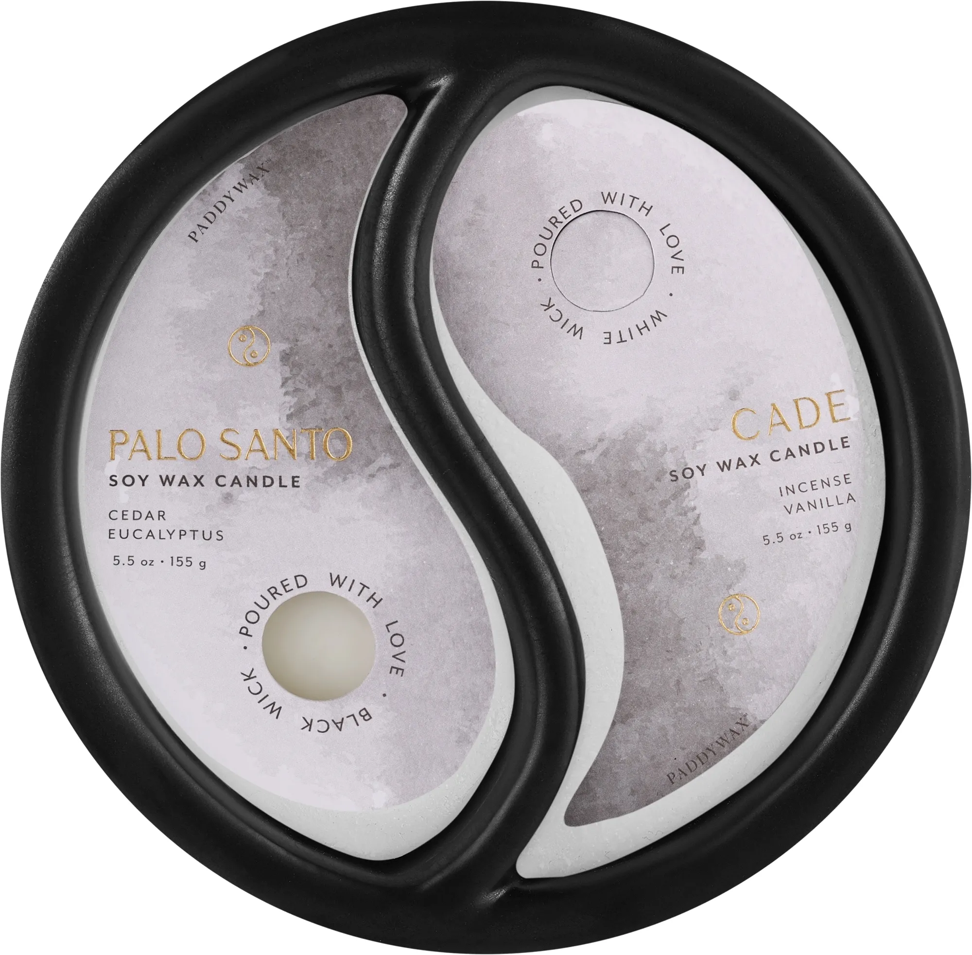 Paddywax Yin Yang Black Palo Santo Cade
