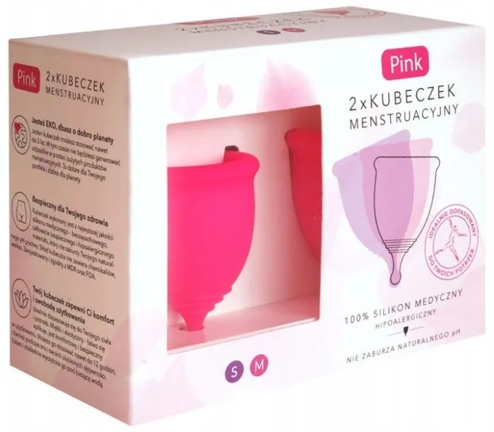 Set di coppette mestruali, taglia S + M, 2 pz