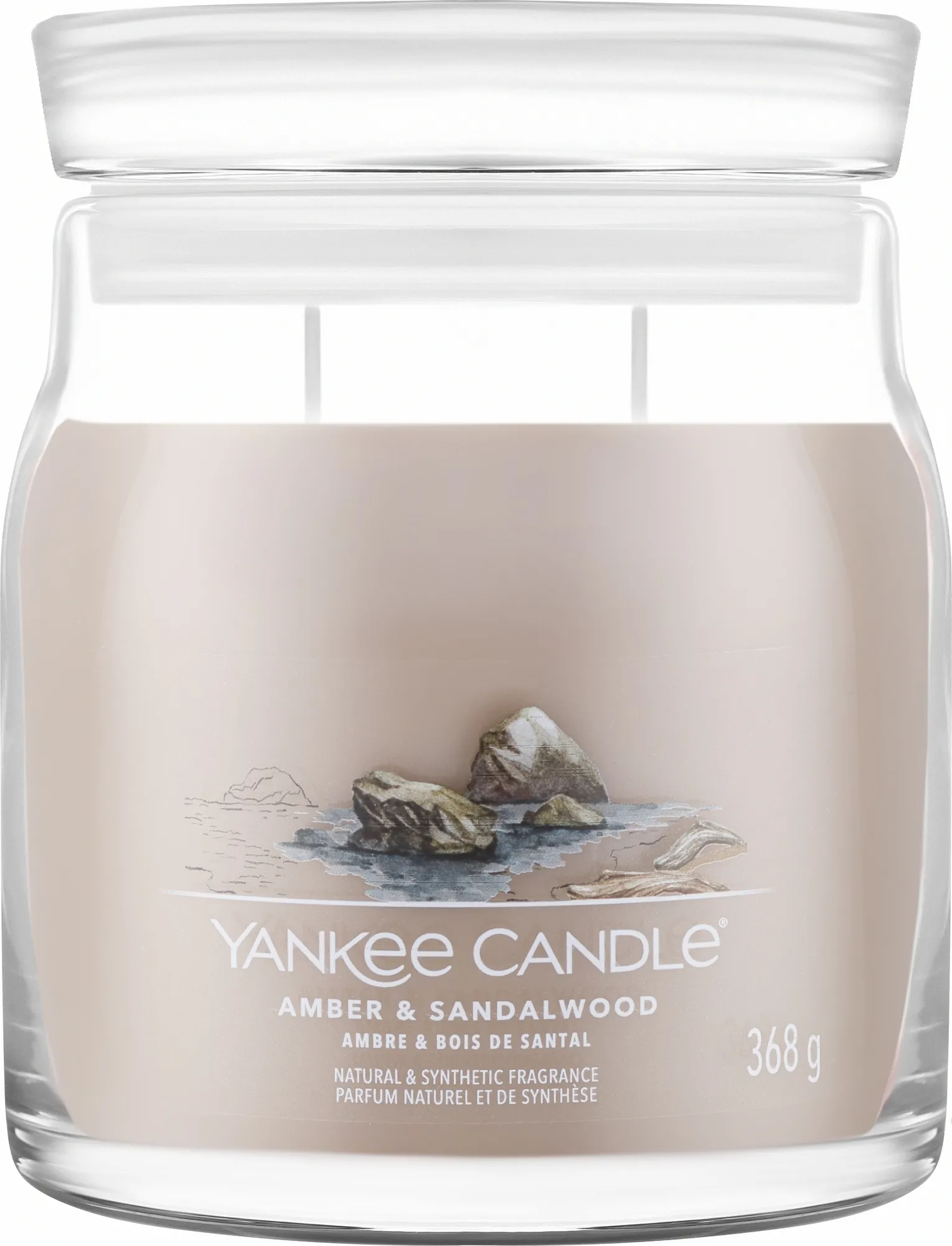 Candela profumata "Amber & Sandalwood", 2 stoppini