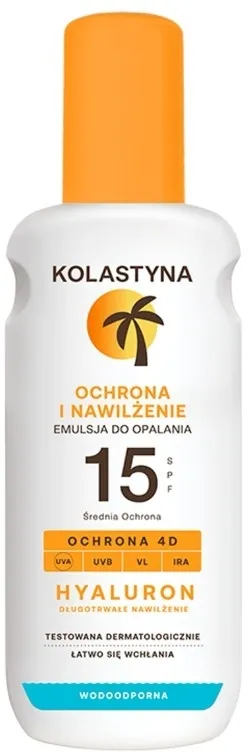 Emulsione protettiva idratante per abbronzatura con acido ialuronico SPF15