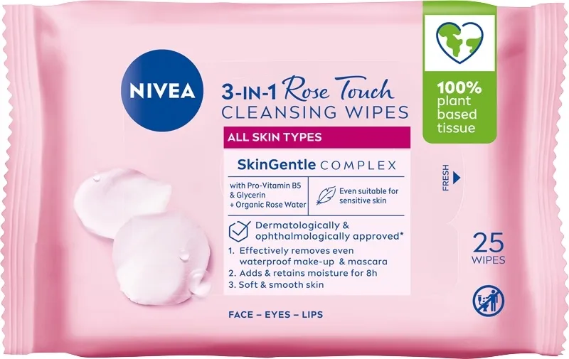 Salviette struccanti all'acqua di rose