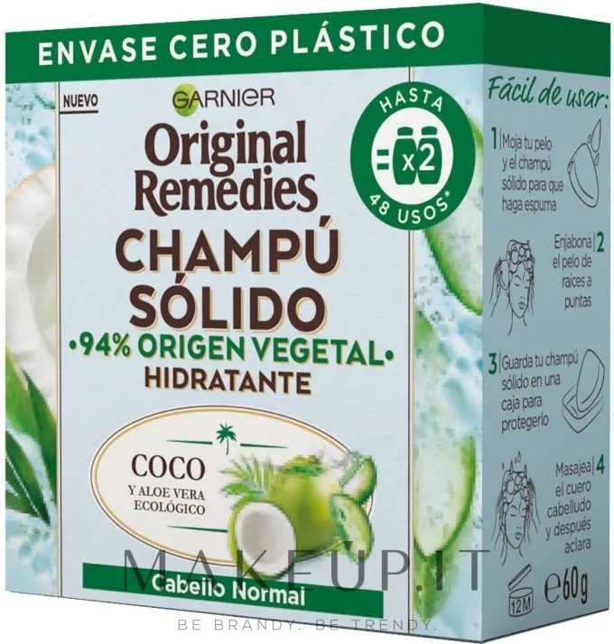 Shampoo solido con cocco e aloe vera