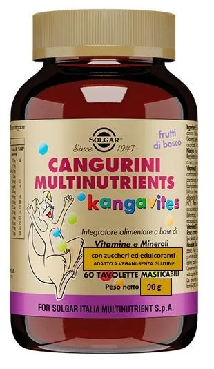 CANGURINI MULTINUTRIENTS FRUTTI BOSCO 60 TAVOLETTE MASTICABILI