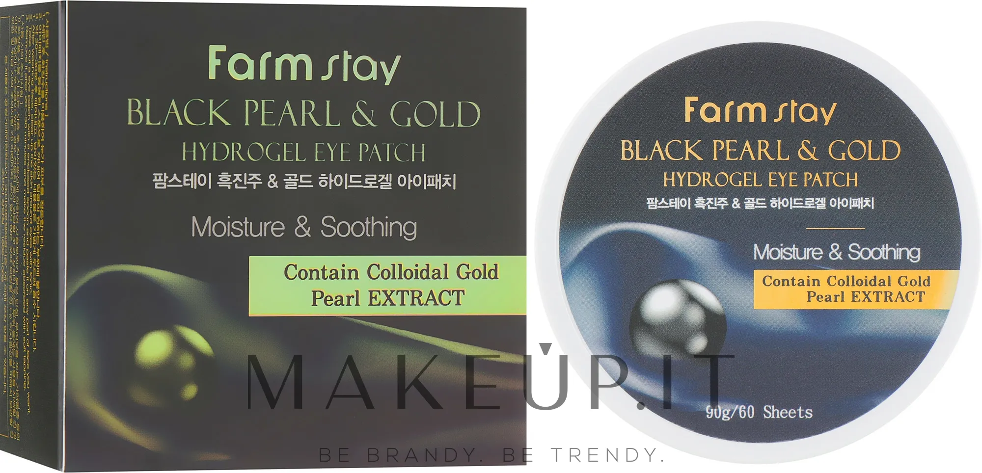 Patch occhi in idrogel "Perla nera e oro"