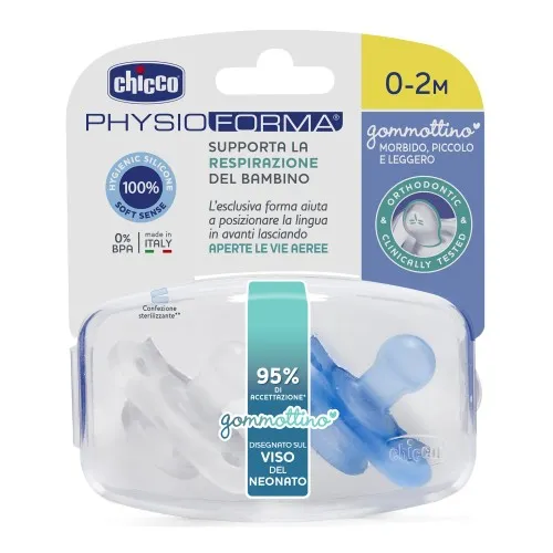 Chicco gommotto Phisyoforma silicone 2-6 mesi - Confezione 2 ciucci