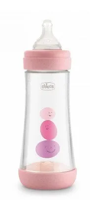CHICCO BIBERON PERFECT 5 GIRL 300 ML IN SILICONE 3 FORI