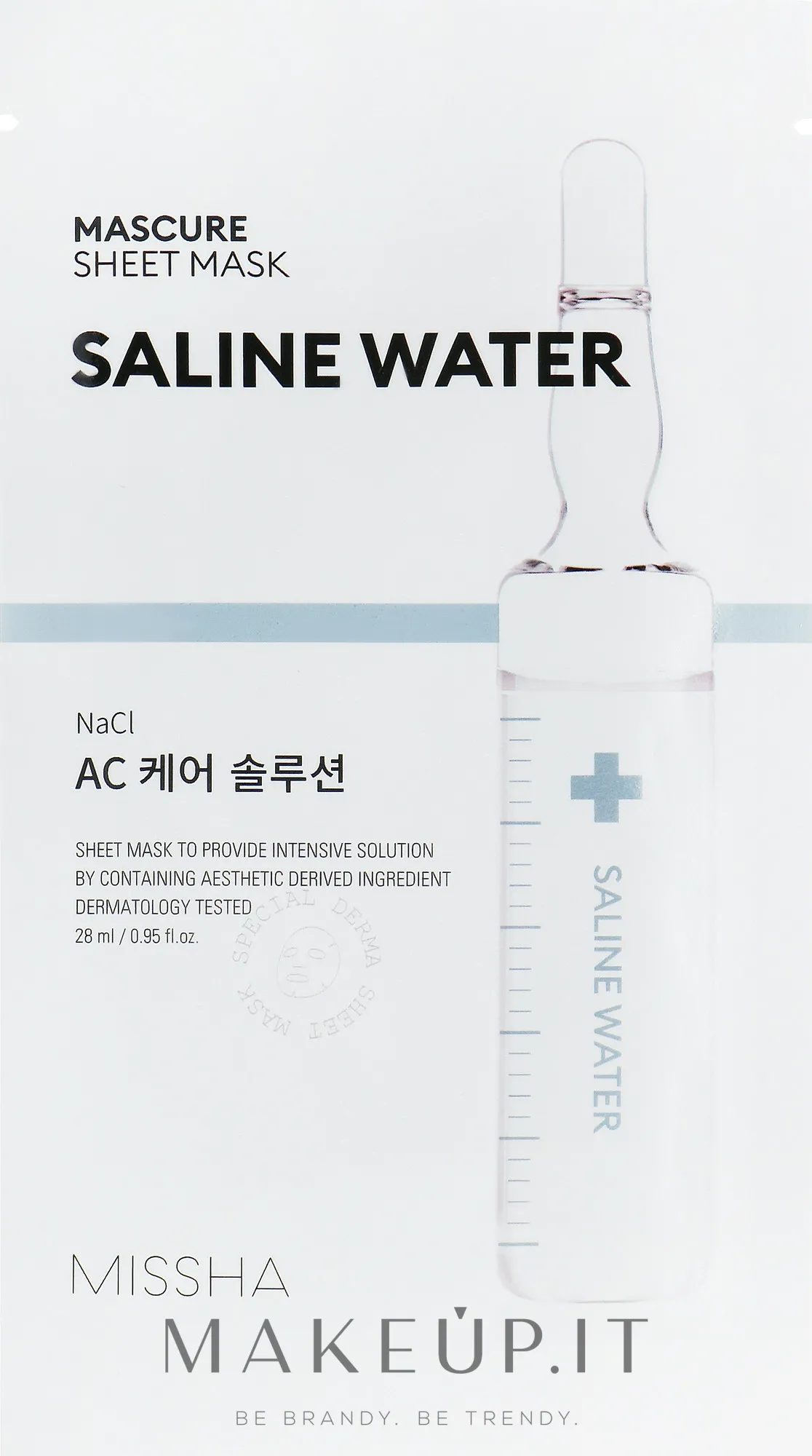 Maschera viso idratante con estratto di acqua salata