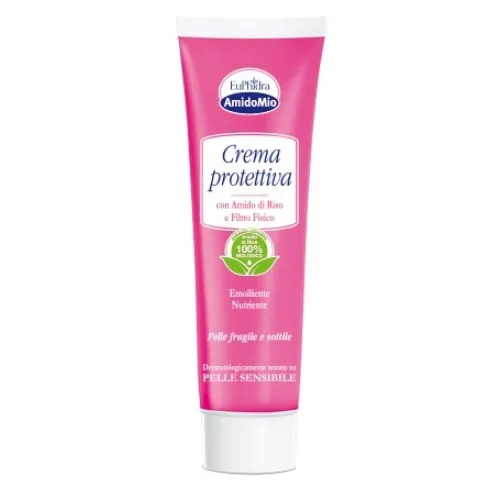 Euphidra Amido Mio Crema Protettiva Viso e Corpo - Crema nutriente con filtro solare per pelle sensibile di adulti e bambini - Tubo 50 ml