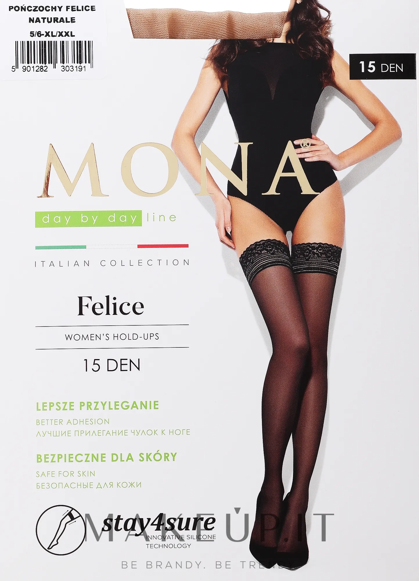 Calze autoreggenti "Felice", 15 Den, naturale