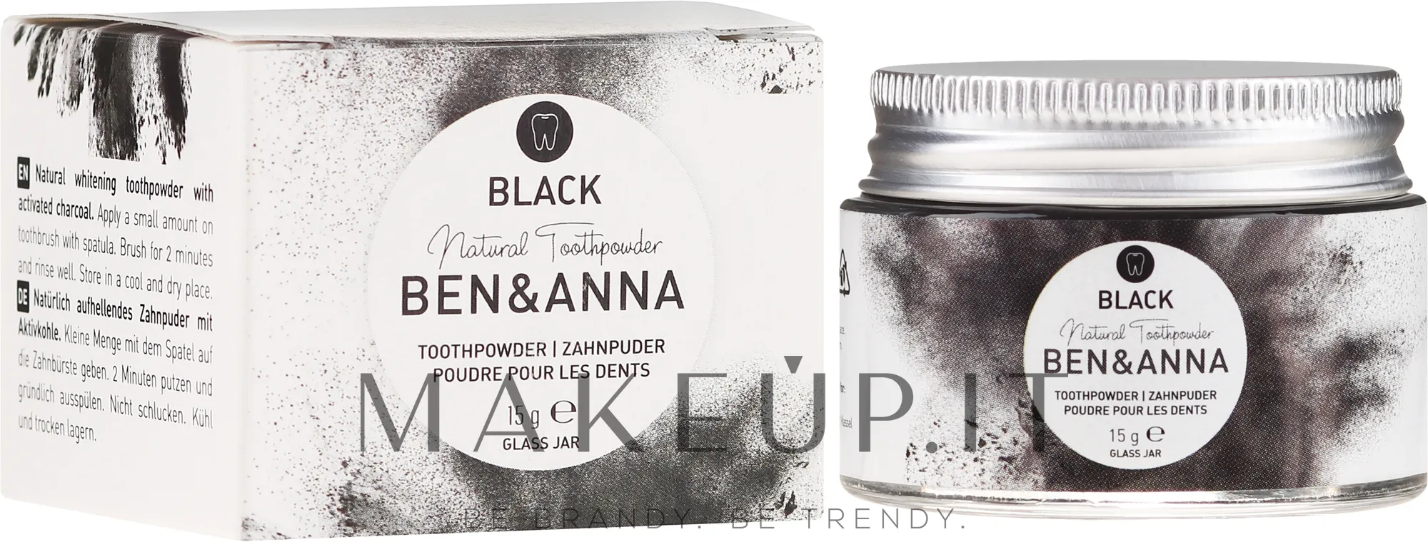 Polvere al carbone attivo per denti