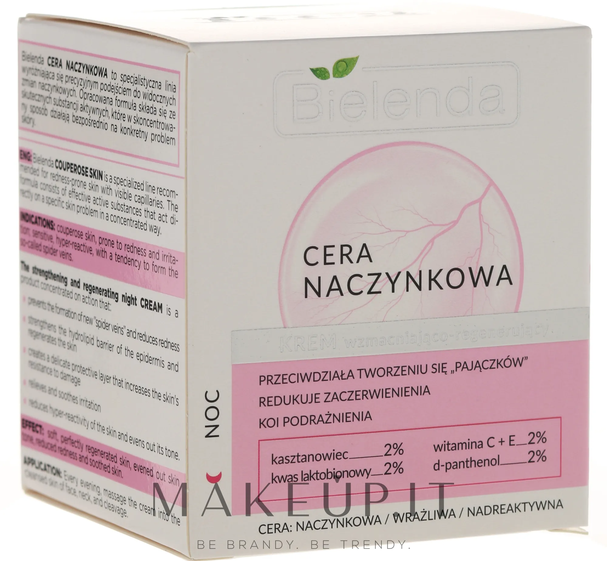 Crema viso per la pelle capillare, da notte