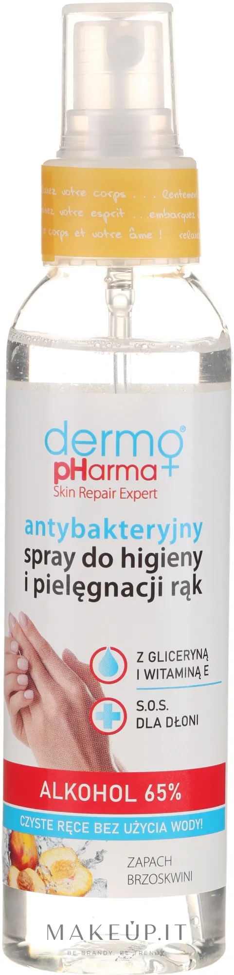 Spray antibatterico per l'igiene delle mani alla pesca