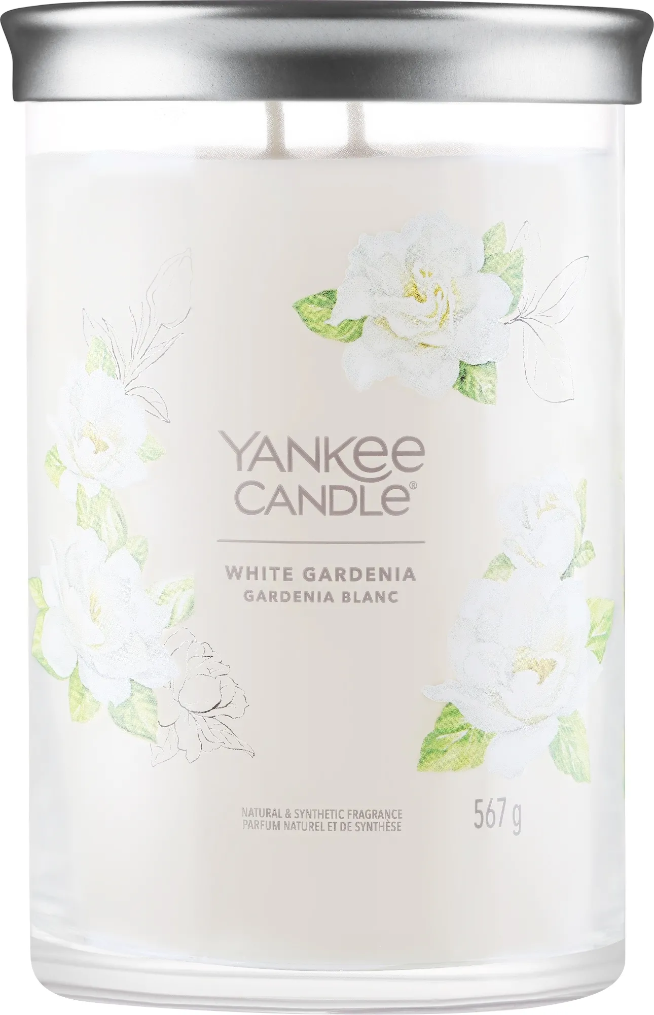 Candela profumata su supporto "White Gardenia", 2 stoppini