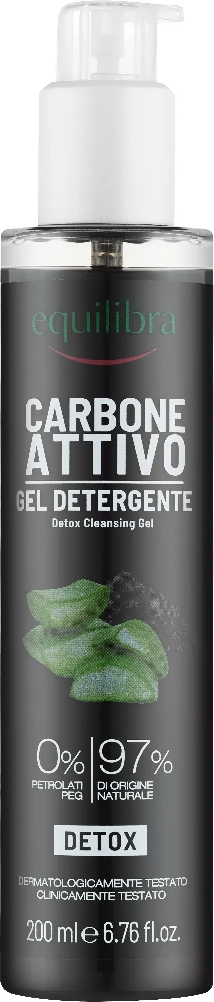 Gel-detergente viso, con carbone attivo