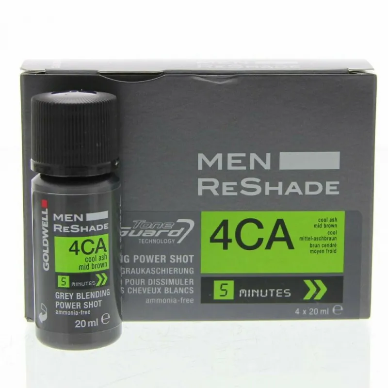 Goldwell Men ReShade Grey Blending Power Shot 4CA 4x20 ml - colore uomo cenere freddo castano medio