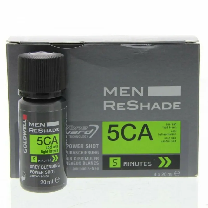 Goldwell Men ReShade Grey Blending Power Shot 5CA 4x20 ml - colore uomo cenere freddo castano chiaro