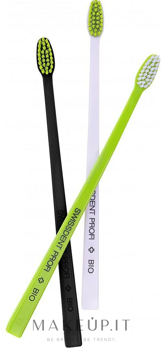 Set spazzolino da denti, nero + bianco + verde