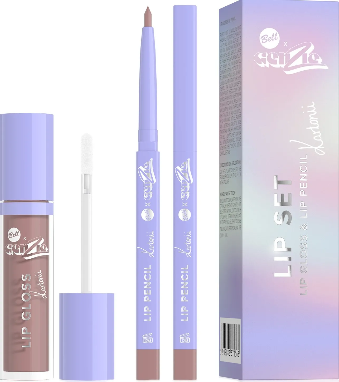 Bell BellxGenzie Lip Set(lip/gloss/4.3g + lip/pencil/0.2g)