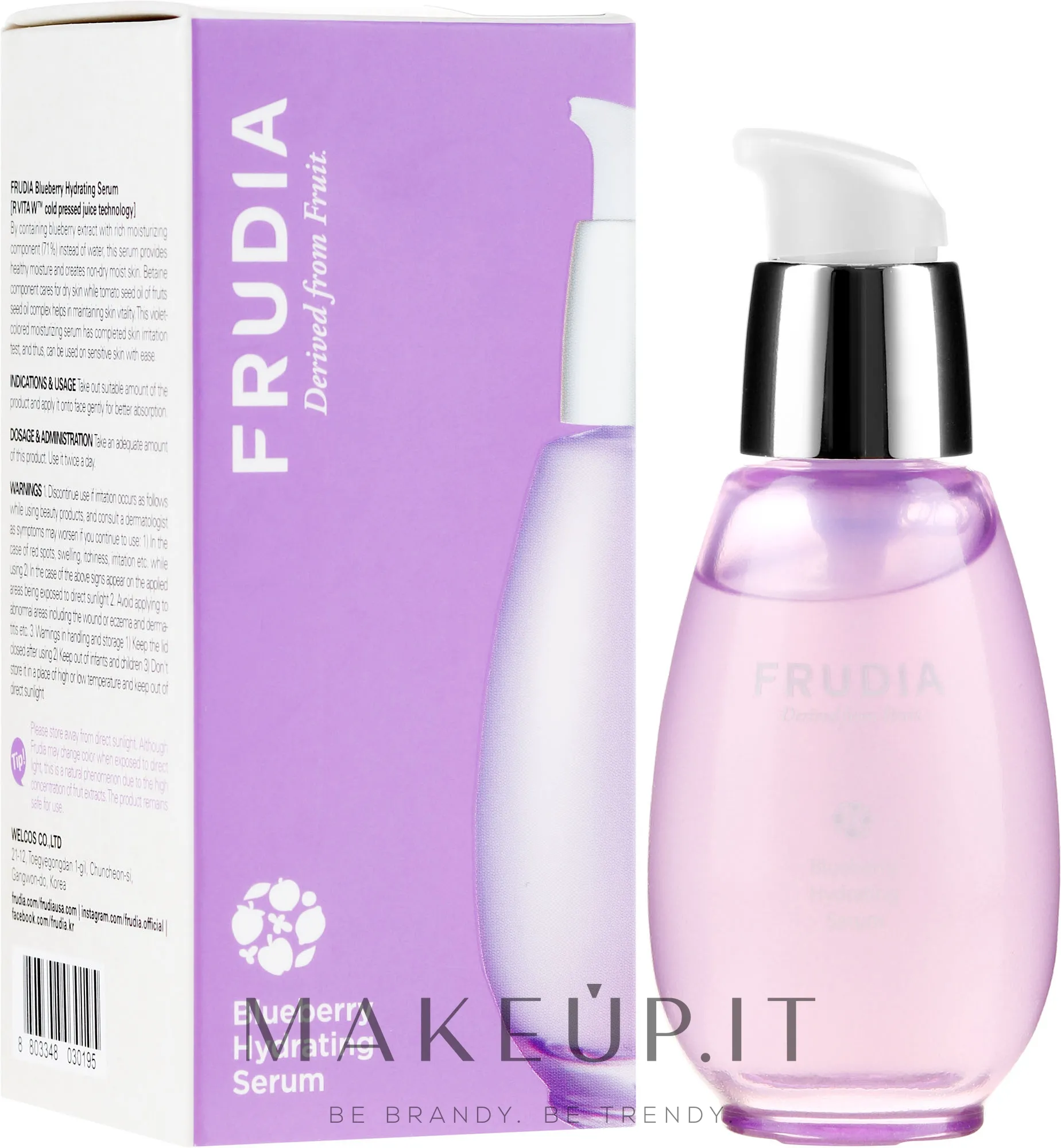 Siero viso idratante ai mirtilli