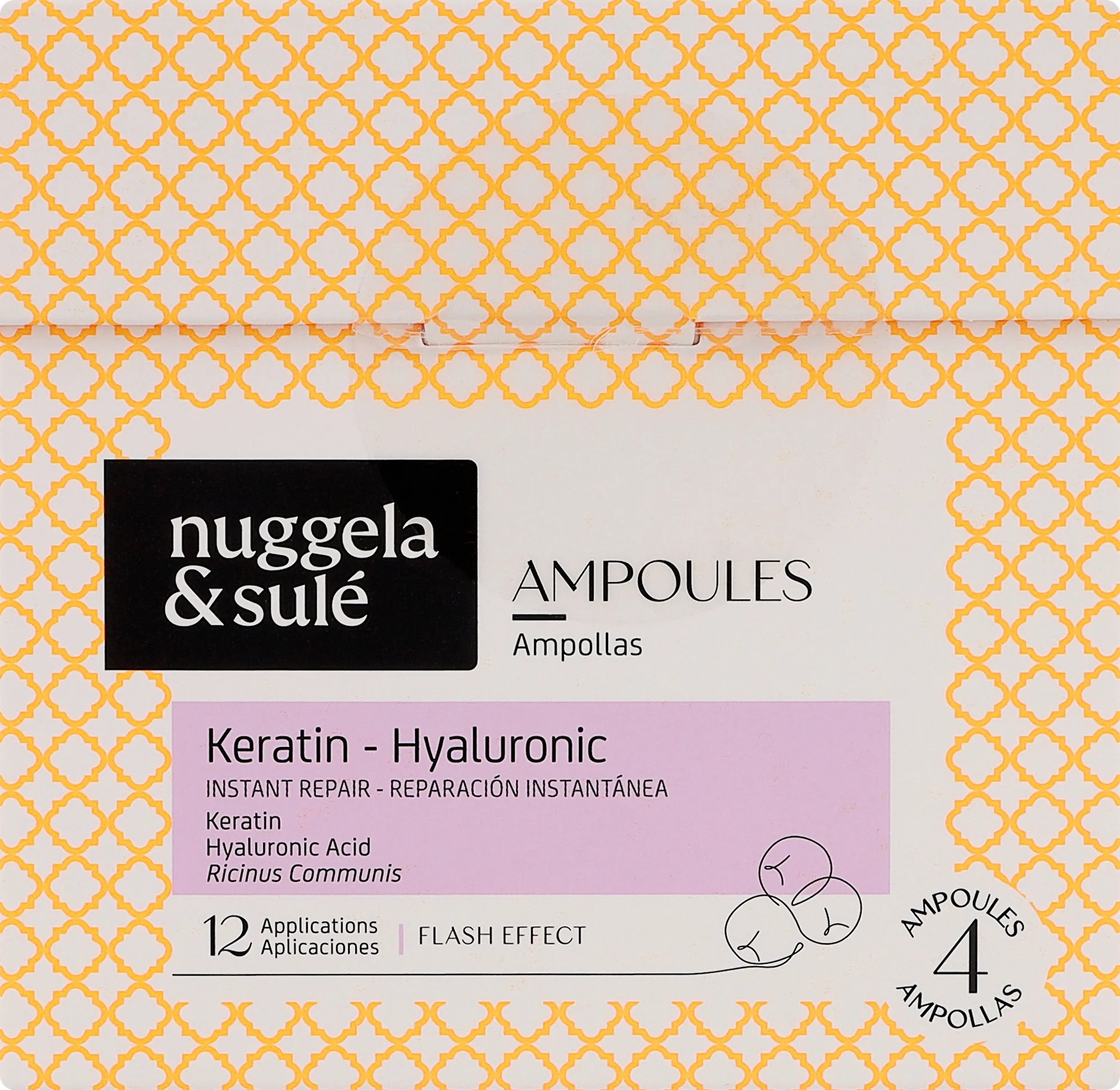 Set di fiale per capelli con cheratina e acido ialuronico