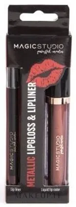 Magic Studio Metallic Lip Gloss & Lipliner (lipgloss/3,8ml + lipliner/1g)