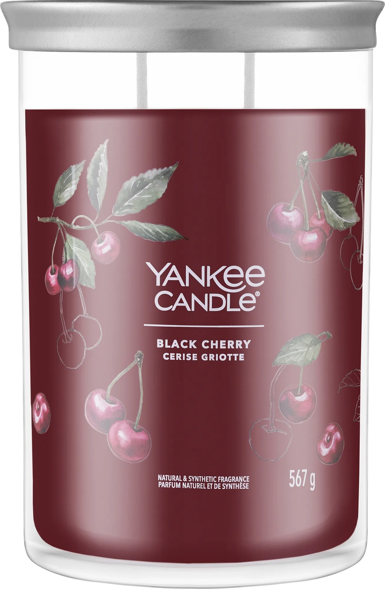 Candela profumata "Black Cherry", 2 stoppini