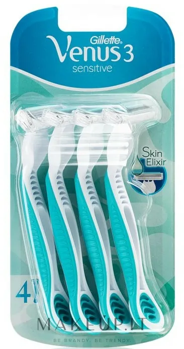 Rasoi usa e getta per pelli sensibili, 4 pezzi, blue