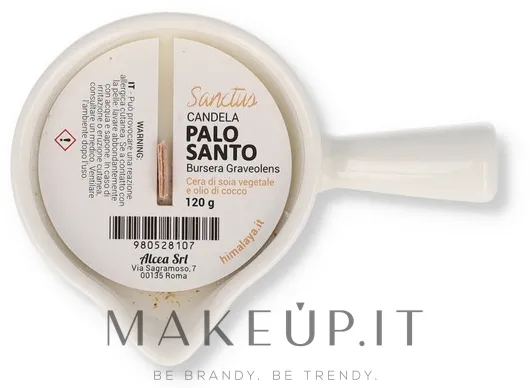 Candela profumata "Palo Santo", bianca