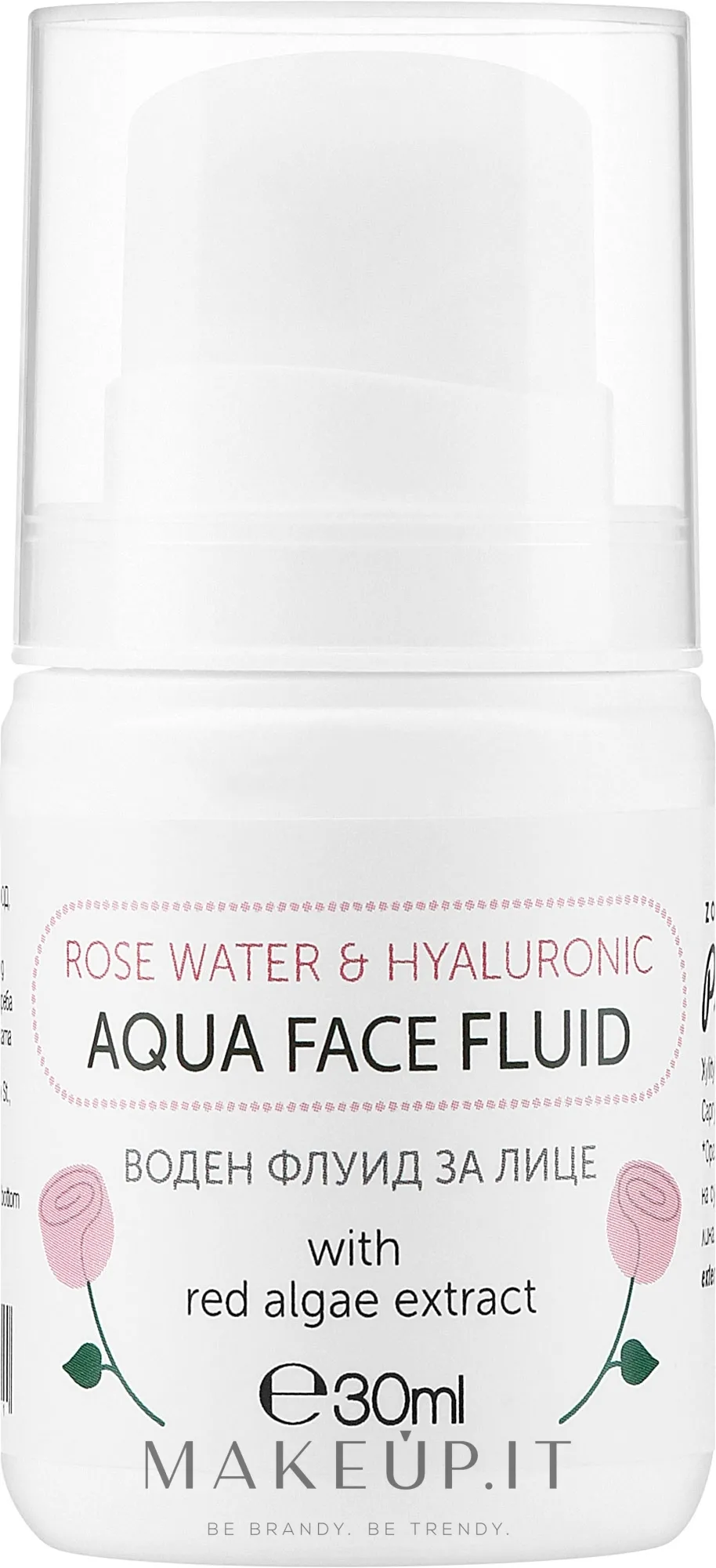 Fluido viso con acqua di rose e acido ialuronico