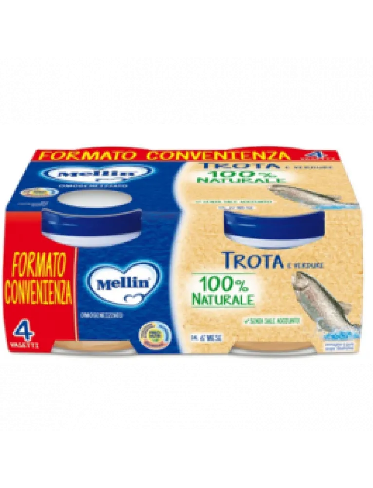 Mellin Omogeneizzato Di Trota e Verdure 4 X 80g