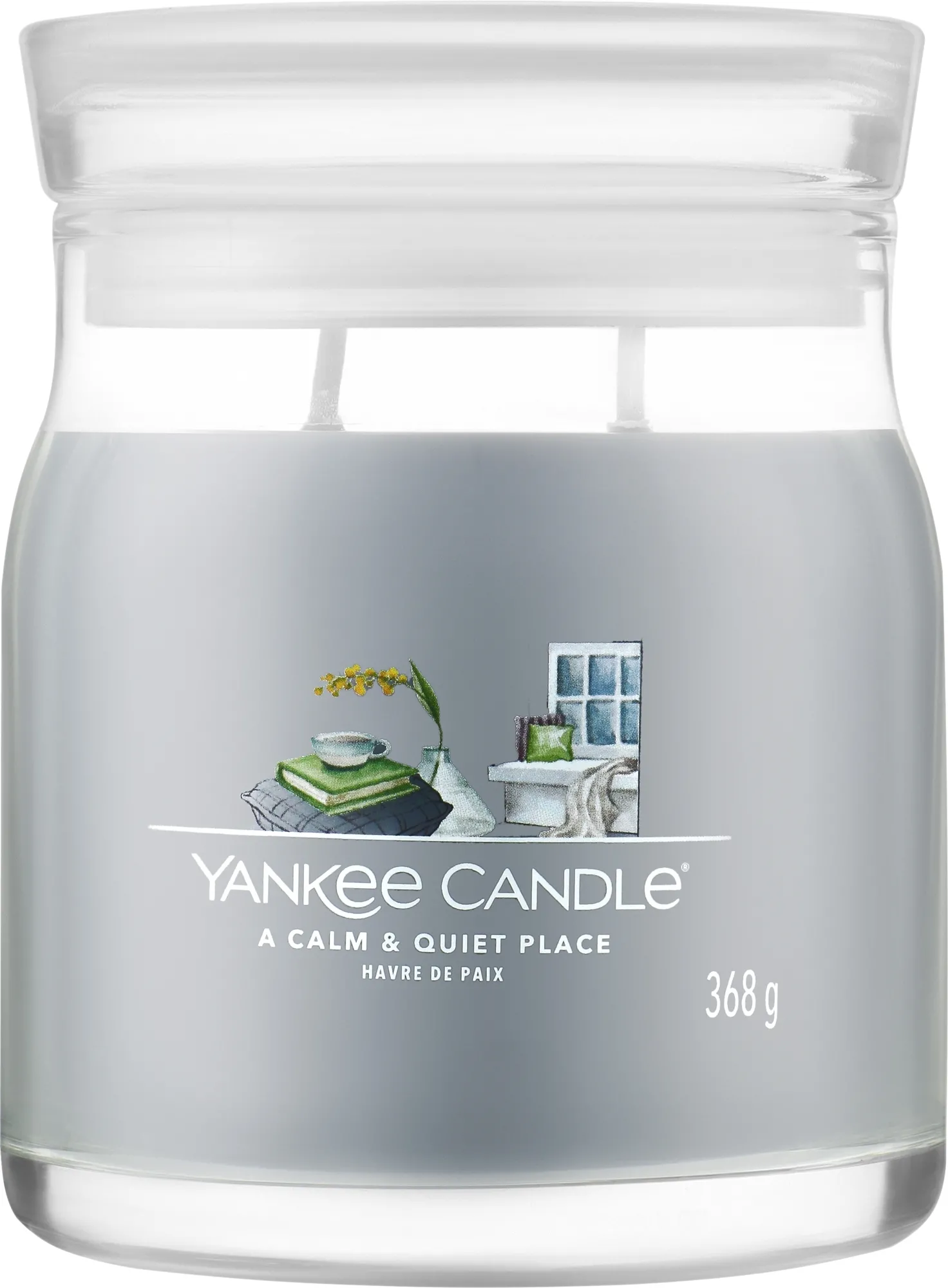 Candela profumata in vasetto "Calm and Quiet Place", 2 stoppini