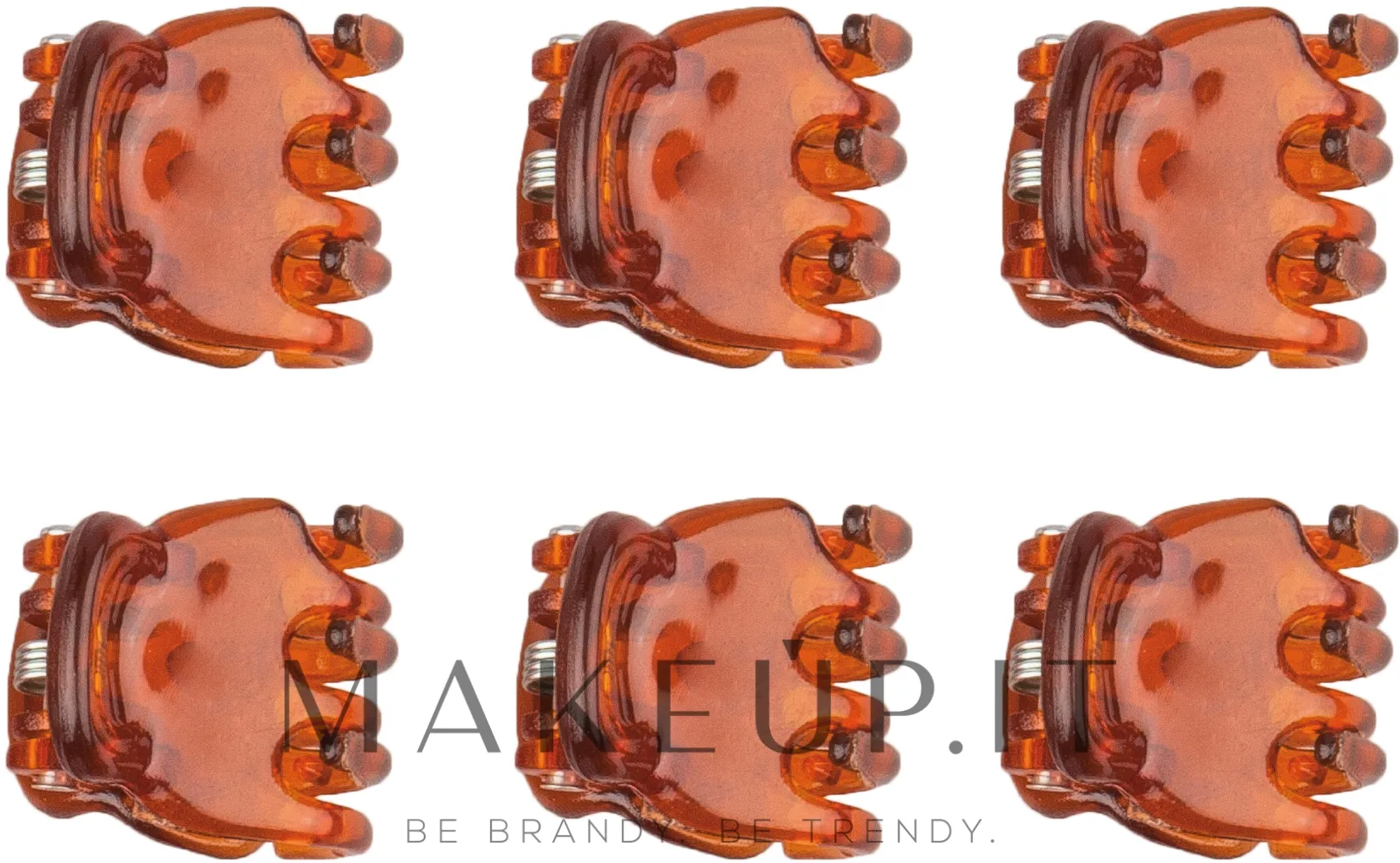 Pinze per capelli, 1,5cm, 6 pezzi, marrone