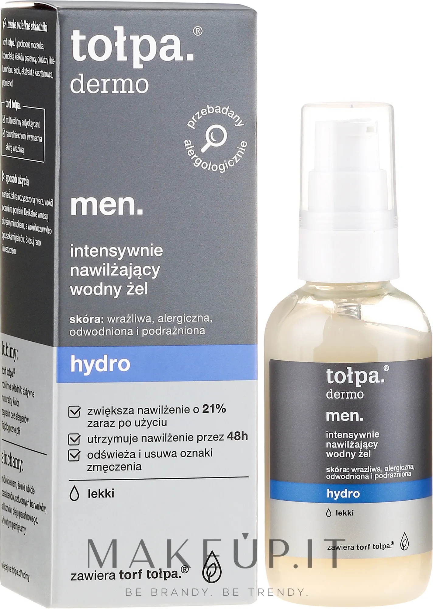 Gel viso idratante, uomo