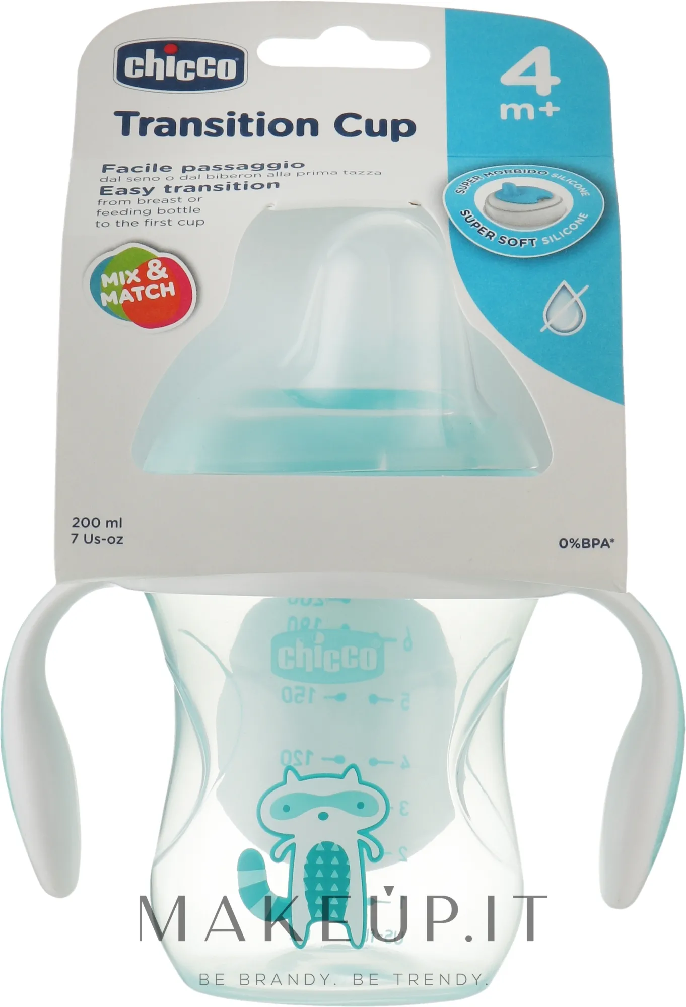 Bicchiere salvagoccia con maniglie, blu