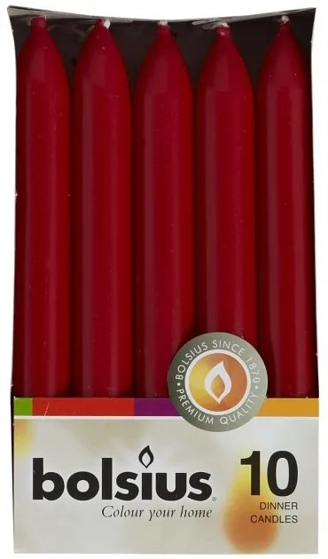 Set di candele decorative, 170/20 mm, bordeaux