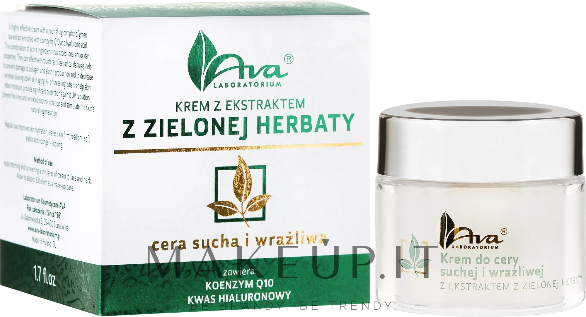 Crema viso all'estratto di tè verde