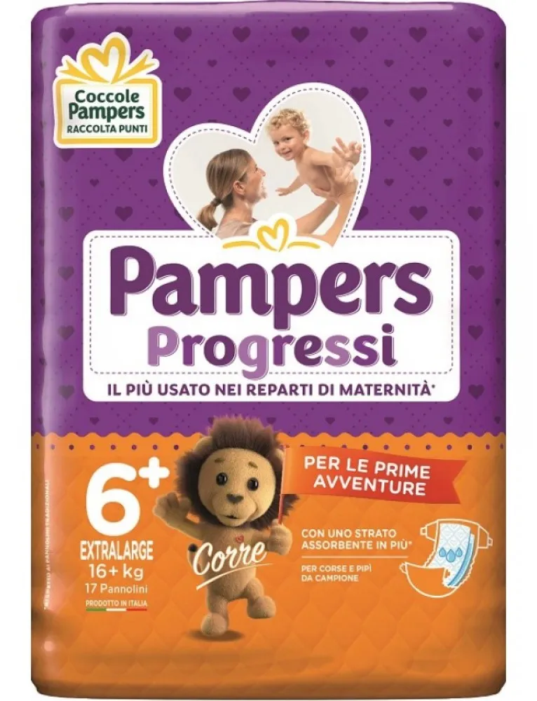 Pampers Progressi XL Taglia 6+ (16kg+) 17 Pezzi