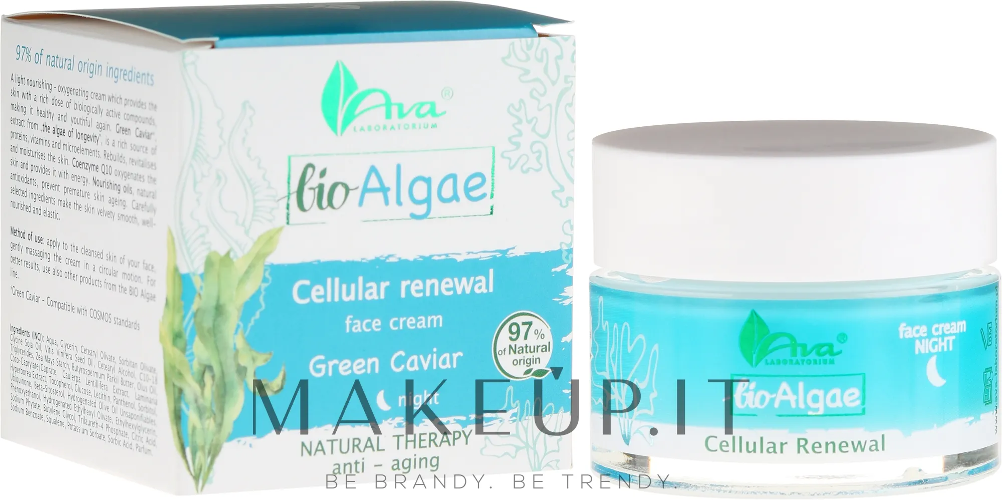 Crema viso con caviale verde, da notte