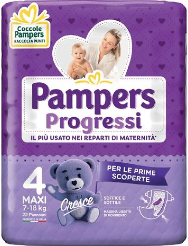 Pampers Progressi Maxi Taglia 4 (7kg-18kg) 22 Pezzi